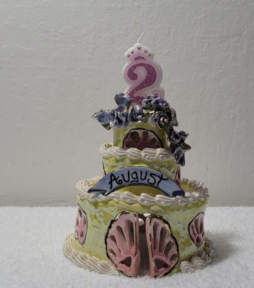 Ceramic Cake Topper/Centerpiece. Mermaid/Sea Shells. Birthday Party Decoration.