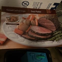 21” Great Gatherings Oval Serving Platter – White