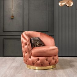 Lupino Orange Velvet Chair