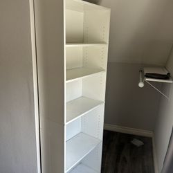 6ft White Shelve Bookcase