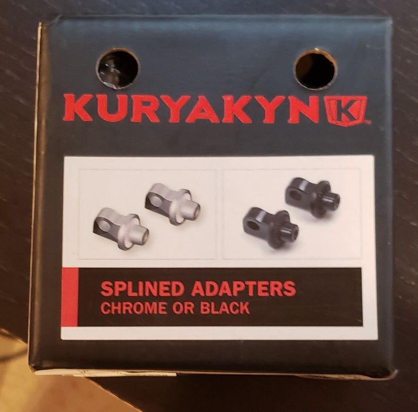 Kuryakin 8863 Splined Footpeg Adapters (Black, NIB)