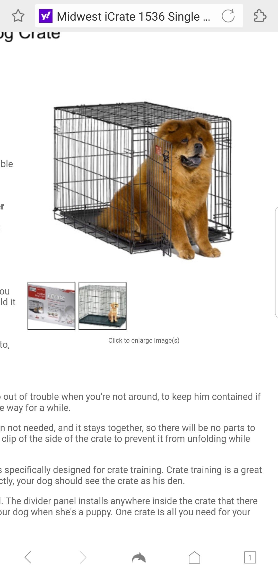 New Dog crate Midwest 36 L x 23w model