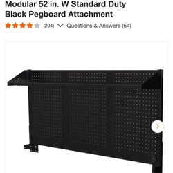 Husky Modular 52 in. W Standard Duty Black Pegboard Attachment