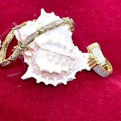 Sterling Vermeil Diamond Jewelry Set