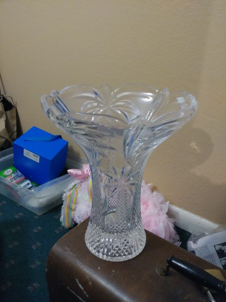 Crystal Palm Vase