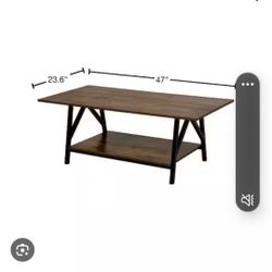 47" Industrial Style Coffee Table - Rustic Brown