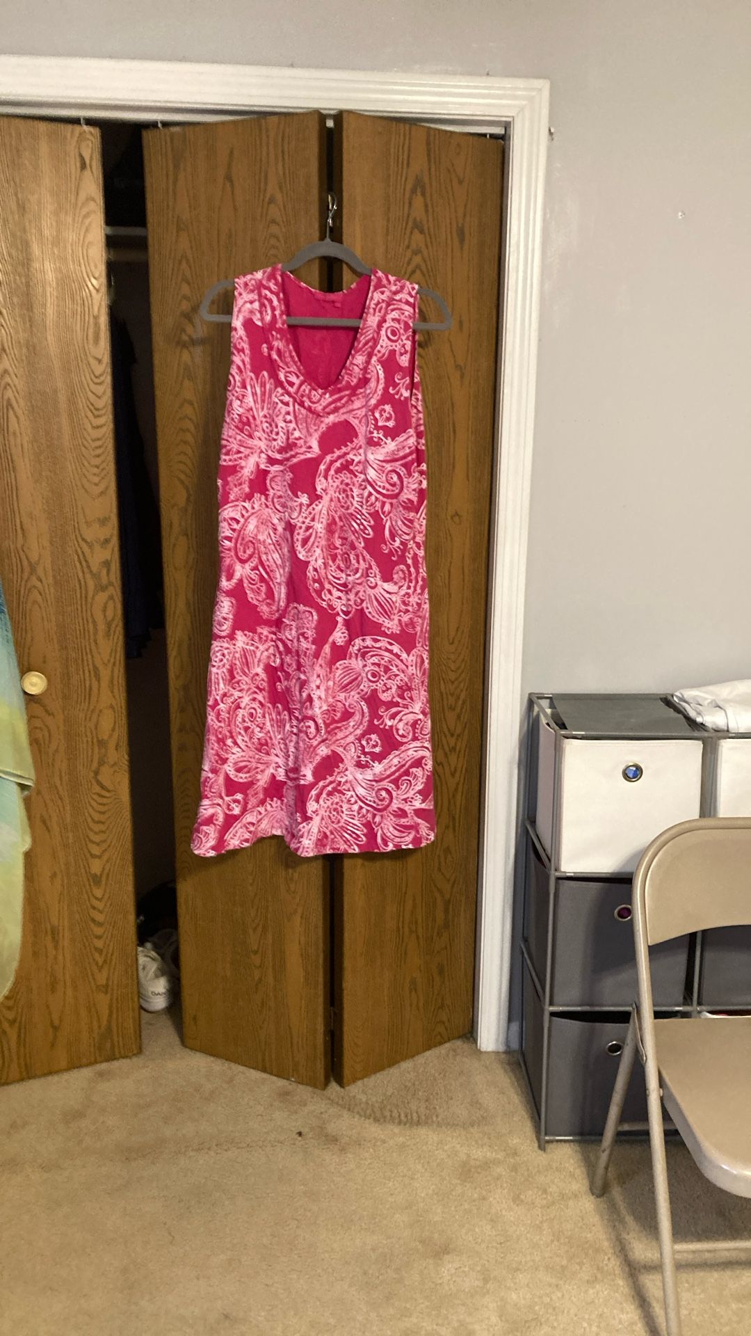 Pink sleeveless summer dress size one X