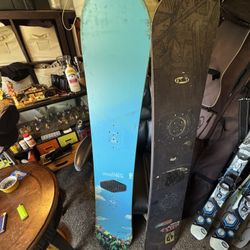 Snowboard And Skis Lot