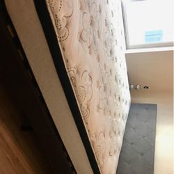 Queen bed frame & 12” hybrid mattress