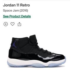 Jordan 11 Retro Space Jams Size 10