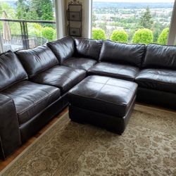 Leather Sectional Couch With Ottoman