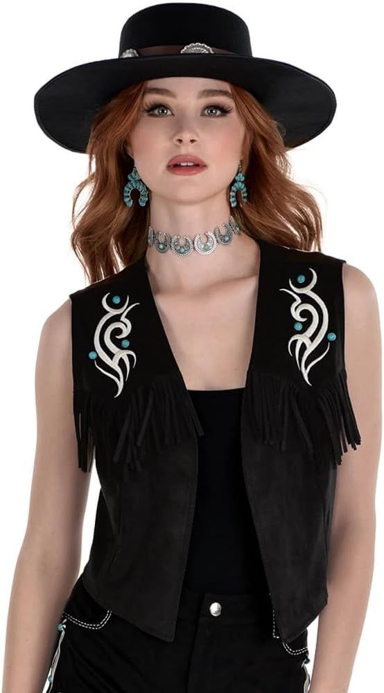 Amscan Women's Western Sleeveless Fringe Vest Size S/M Brand New With Tags