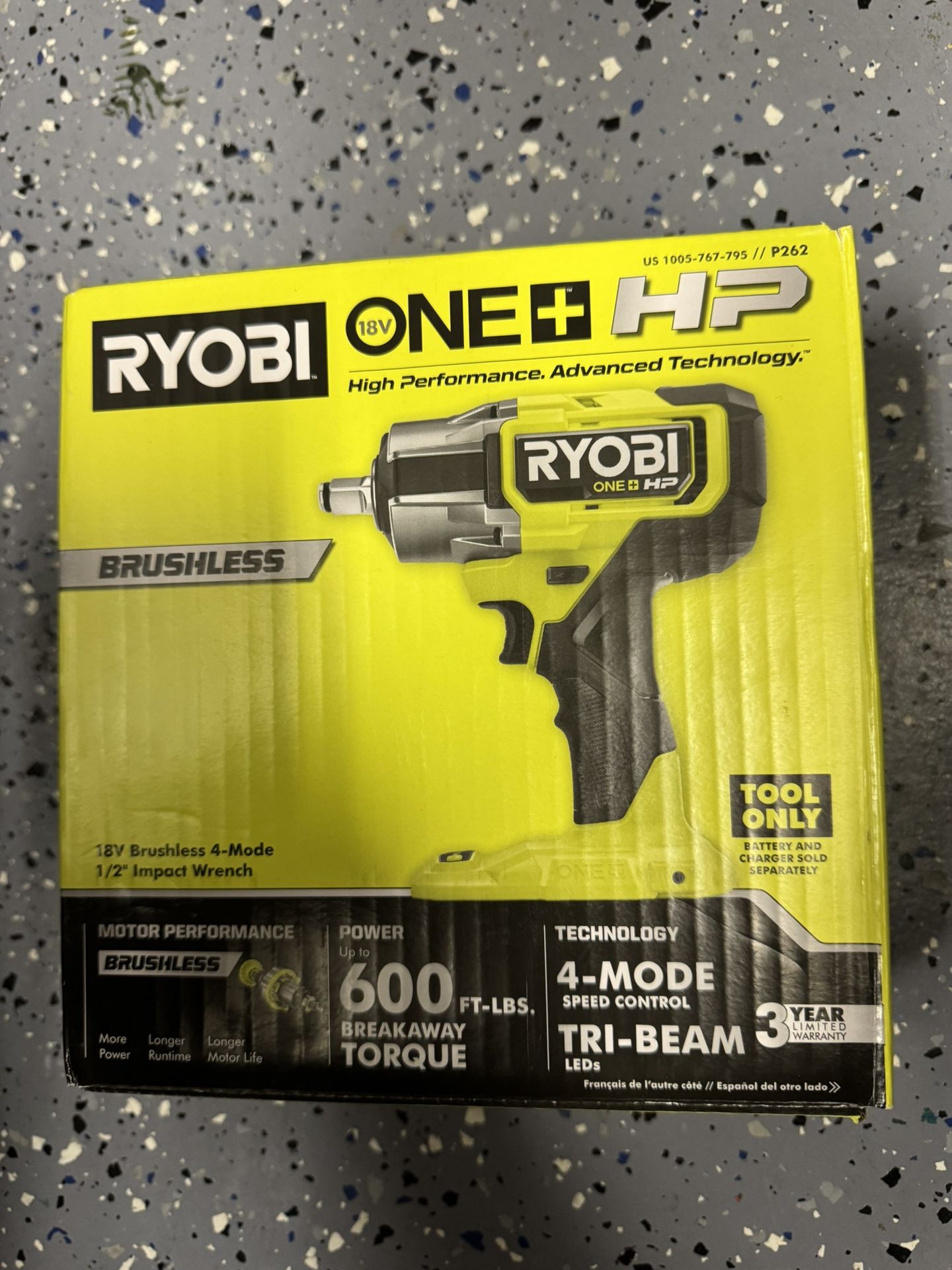 🚨 Brand New Ryobi ONE+ HP 18V Brushless Impact Wrench - Tool Only! 🚨Q
