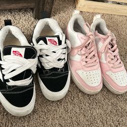 Pink Nikes and vans 10 each