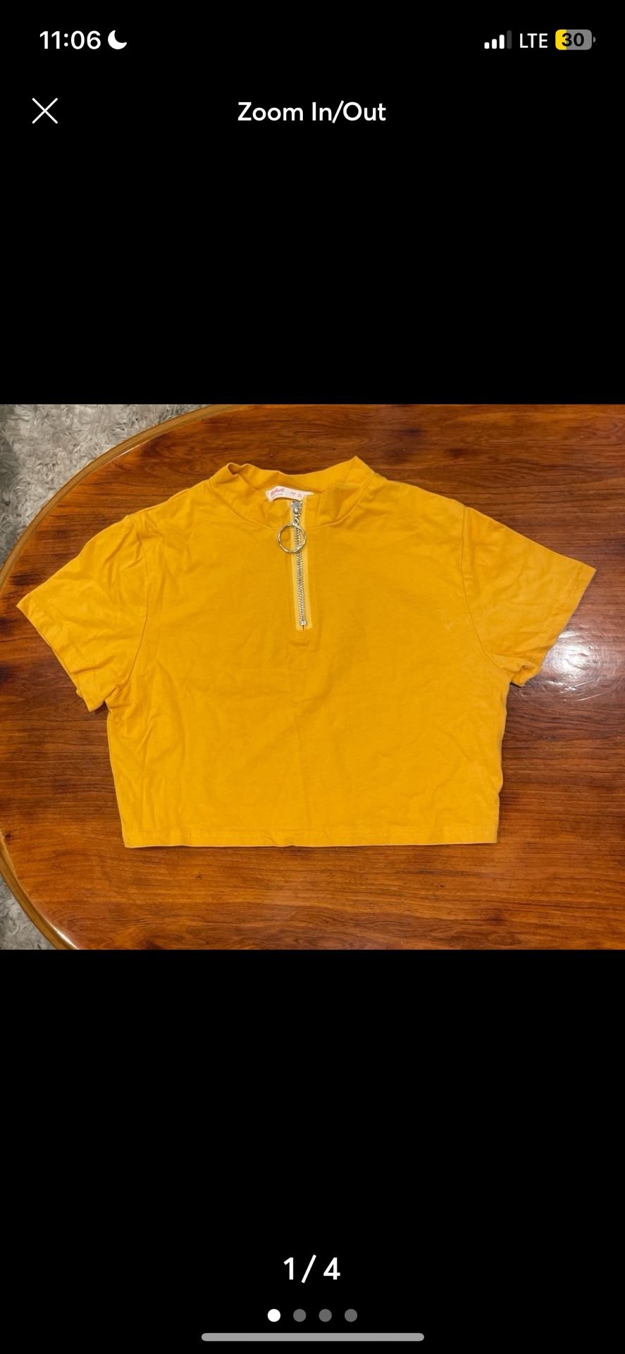 NWOT 2 Woman’s ROMWE Yellow and Purple Zip Up Short Sleeve Crop top Blouse