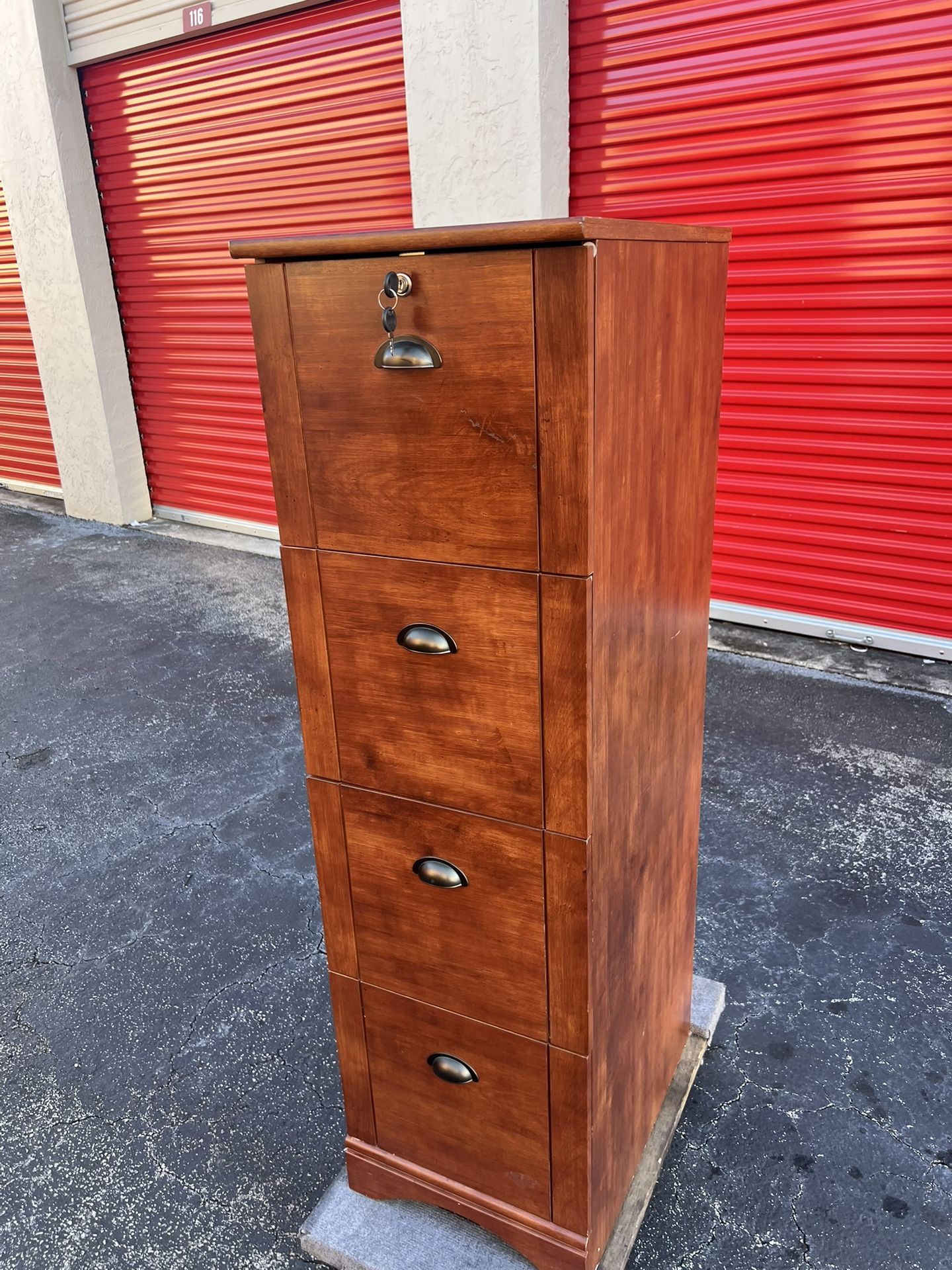 Genuine Oak Designs Home Office Four Drawer Traditional File Cabinet