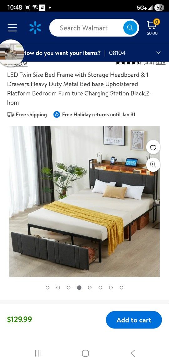 Z-hom LED Twin Size Bed Frame with Storage Headboard & 1 Drawers,Heavy Duty Metal Bed base Upholstered Platform Bedroom Furniture Charging Station Bla