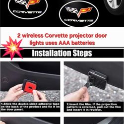 2 Corvette Wireless Door Projector Lights SHIPPING AVAILABLE
