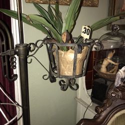 Antique  Metal Plant Wall Sconce 