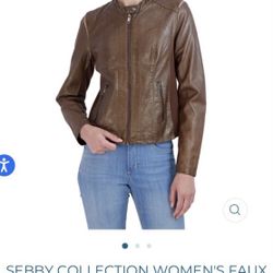 SEBBY COLLECTION WOMEN'S FAUX LEATHER JACKET NEW W/TAGS XXL