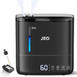 JRD Humidifiers For Bedroom, Ultrasonic Humidifier 4L For Large Room, Cool Mist Top-Fill