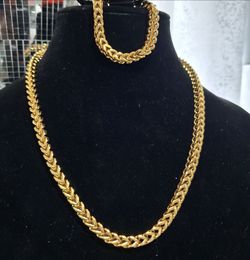 14k gold-plated 6 mm Franco chain and bracelet
