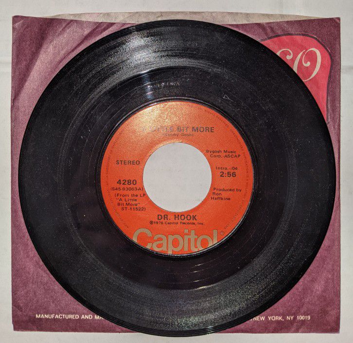 Dr Hook - A Little Bit More / When You're In Love With A Beautiful Woman: Real 45 Vinyl

