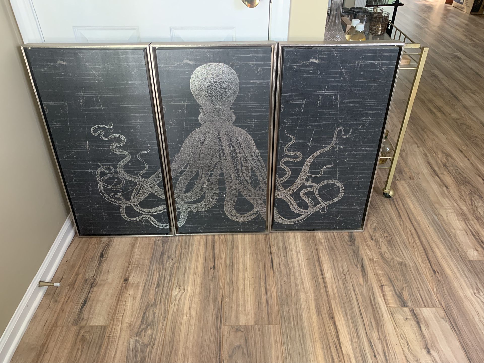 3-Panel Octopus Wall Art