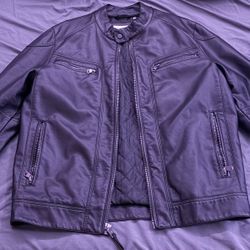 Calvin Klein Faux Leather Jacket (Medium)