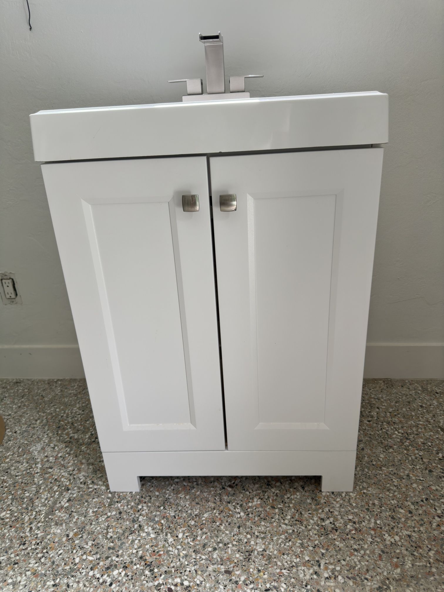 American woodmark 24” bathroom vanity with sink and faucet