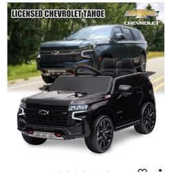 Ride On Car for Kids, Licensed Chevrolet Tahoe SUV 12V7AH Battery Powered Ride On Toy Car, Kids Boys Girls Electric Car with Remote Control, LED Light