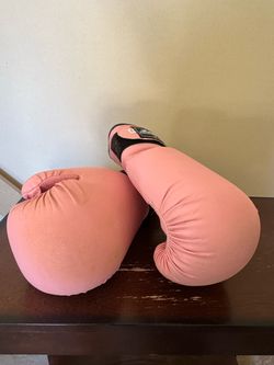 Red lace up & Pink boxing gloves and wraps