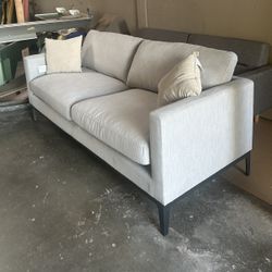 Contemporary Style Gray Sofa with Metal Frame Seats 3-4