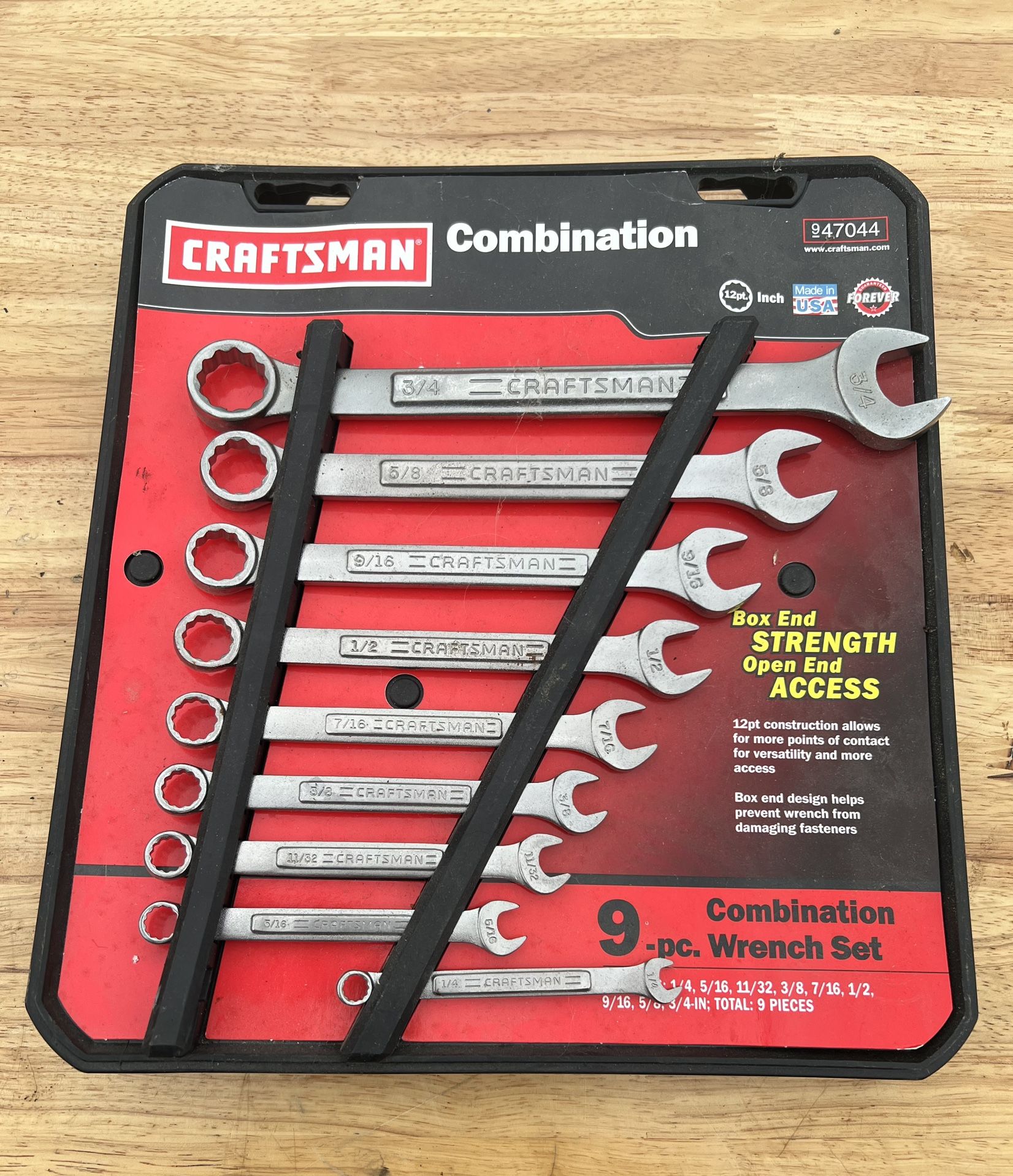 Craftsman 9 pc. Standard Combination Wrench Set USA Made