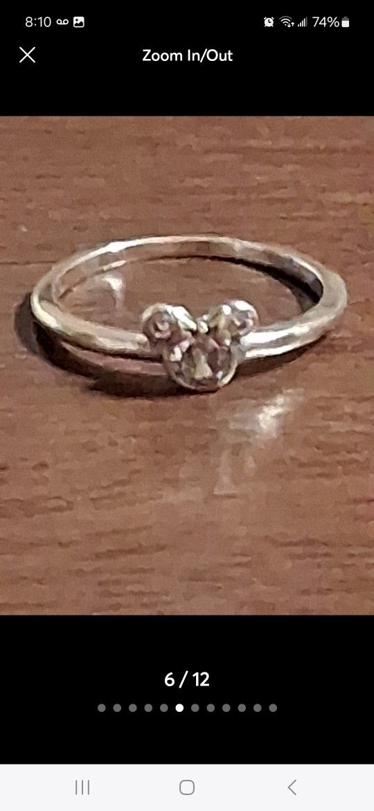 Pandora Disney Authentic Brand New Sterling Silver Sparkling Minnie Mouse Head Ring Size 7 -8 Available