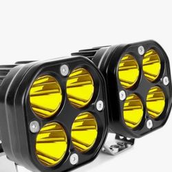 Led Yellow Pod Lights Pair 40 Watts