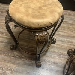 Two Metal Bar Stools