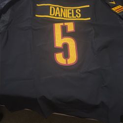 Jayden Daniels Commanders Black Authentic Jersey 
