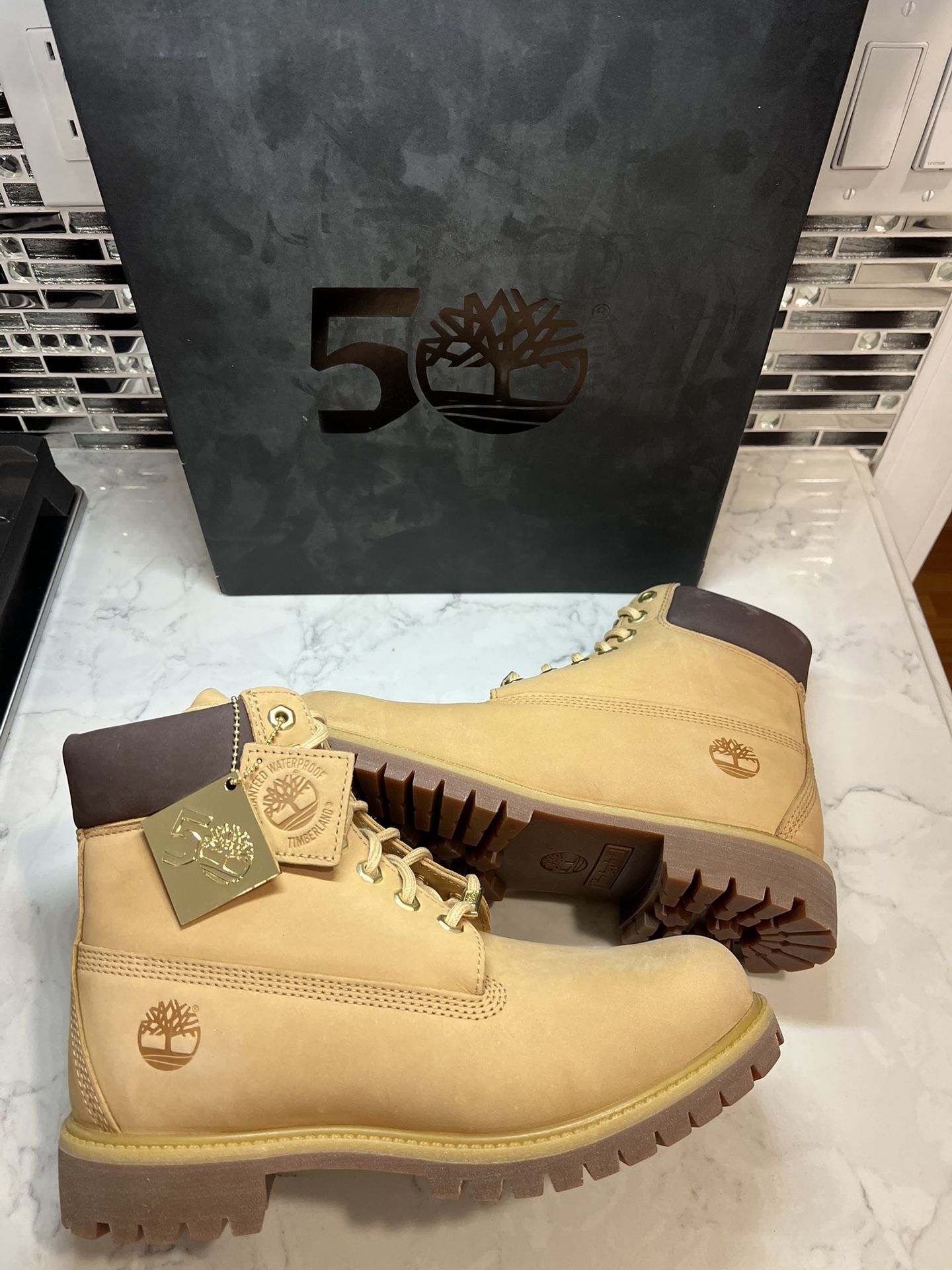 Timberland Premium Waterproof Light Beige Nubuck - 50th Anniversary