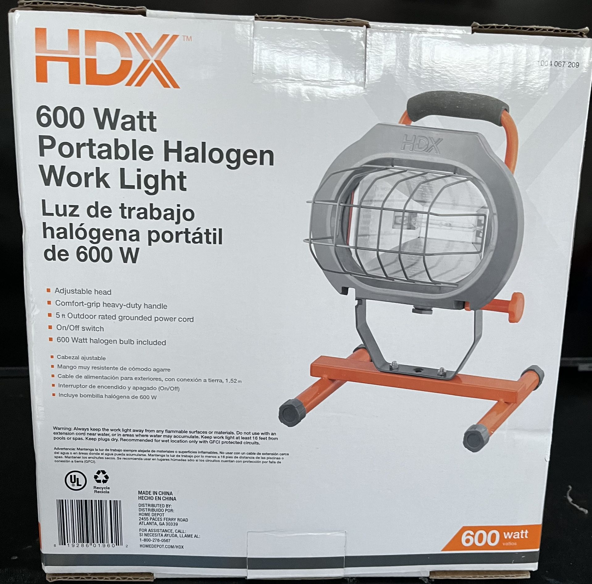 HDX 600 Watt Halogen Work Light 