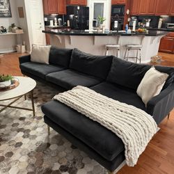 AllModern Grey Couch With Chaise Attachment