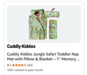 Cuddly Kiddos Jungle Safari Toddler Nap Mat