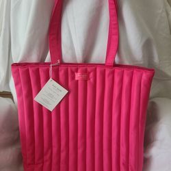 NWT Kate Spade Fragrances New York Hot Pink Quilted Large Tote Bag