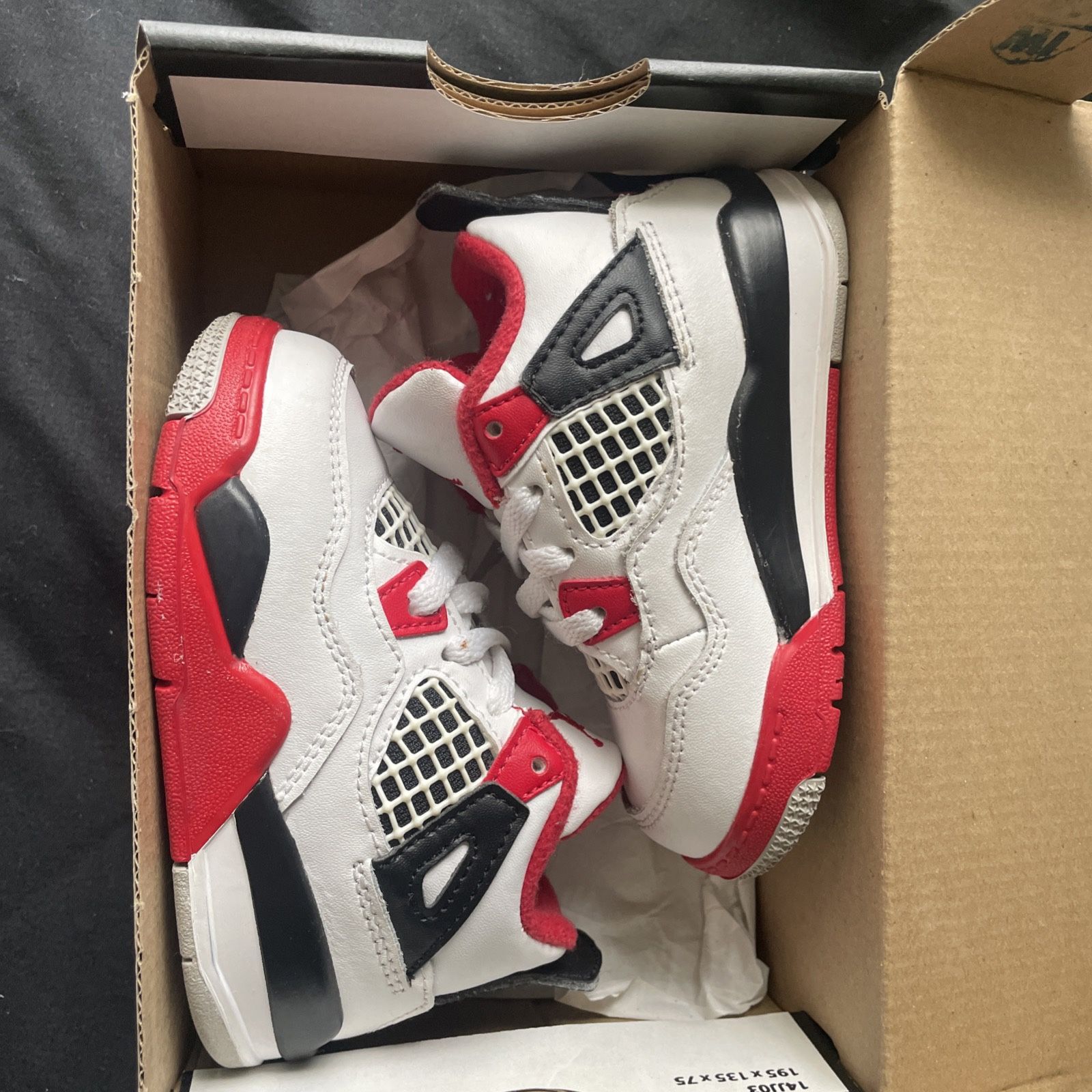Air Jordan Retro 4 Fire Red Size 6c Toddler