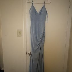 Blue Glittery Maxi Dress