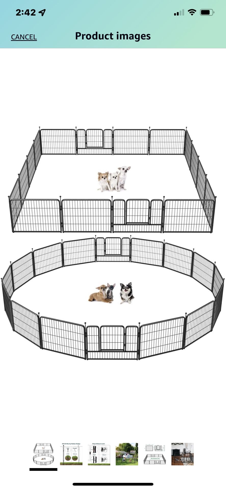 FXW Dog Playpen Outdoor 16 Panels Dog Pen Indoor 24 “ Height , Outdoor Playpen Pen for RV, Camping, Yard