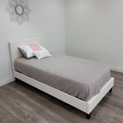 Brand New Twin Bed Frame with Mattress / Cama Twin con Colchon Nuevo a Estrenar … Fast 🚚