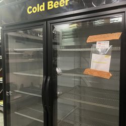 True 2 Door Glass Refrigerator 