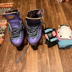 Moxie Skates Size 5 + Triple Eight Set