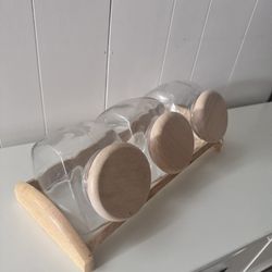 Set Of 3 Glass Canister 